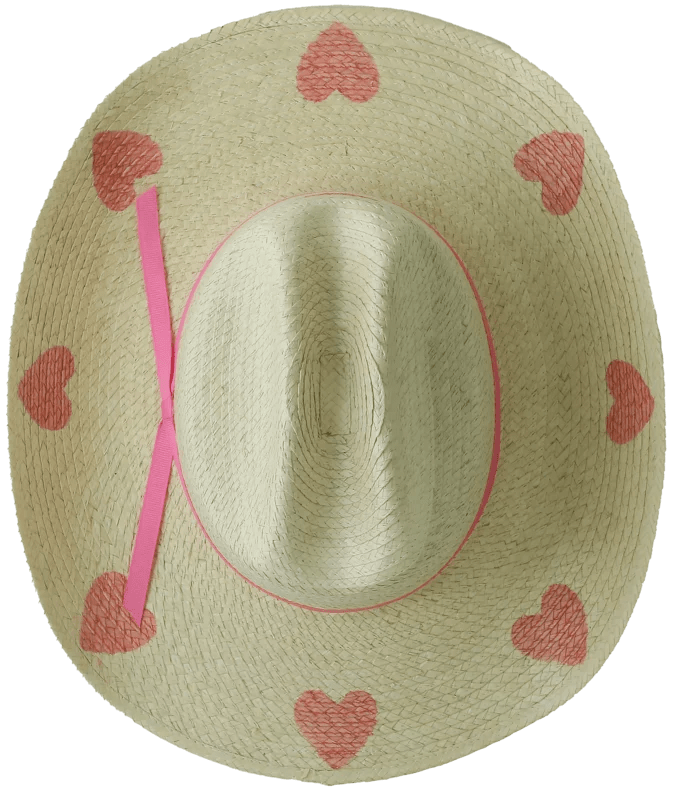 Load image into Gallery viewer, Sunbody Kids Cattleman Hat - Pink Hearts
