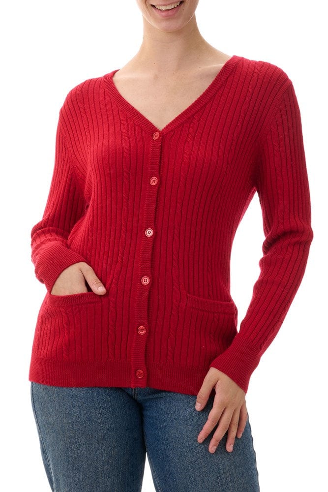 Load image into Gallery viewer, Slade Womens V Neck Cable Cardigan

