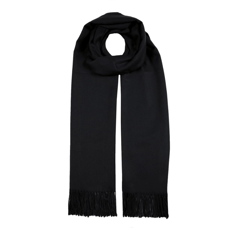 Load image into Gallery viewer, Dents Womens Plain Pashmina Shawl with Tassels - Black
