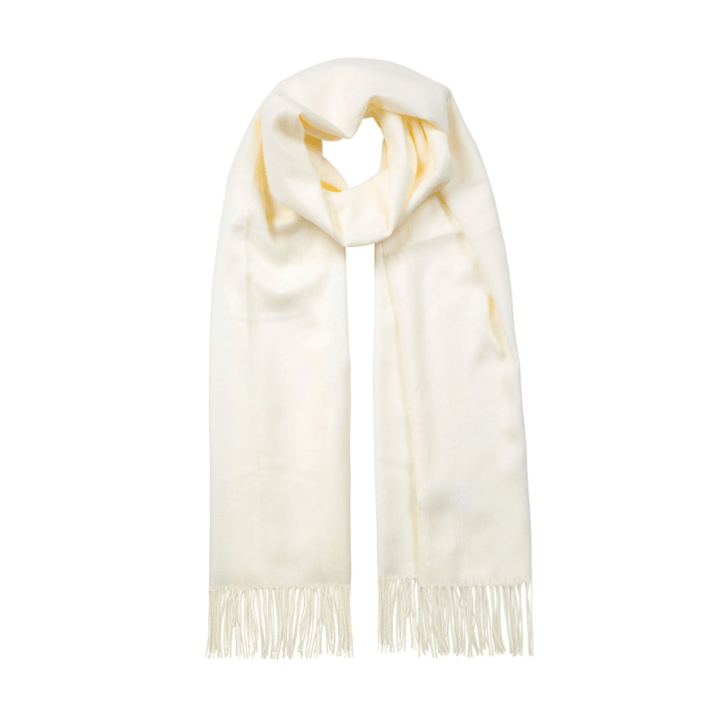Load image into Gallery viewer, Dents Womens Plain Pashmina Shawl with Tassels - Ivory
