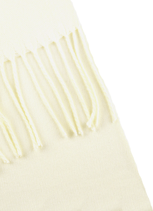 Dents Womens Plain Pashmina Shawl with Tassels - Ivory