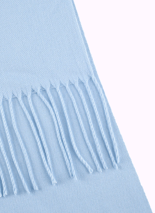 Dents Womens Plain Pashmina Shawl with Tassels - Pale Blue