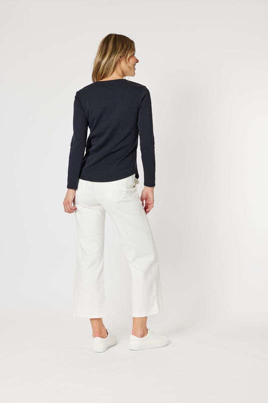 Gordon Smith Heritage Long Sleeve Top - Navy