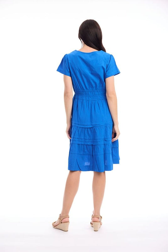 Orientique Womens Poplin Dress Short Ruched