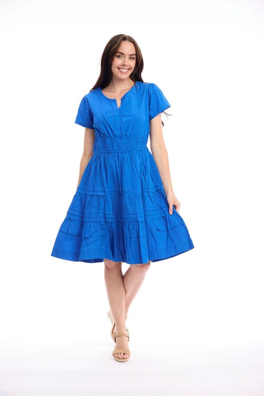 Orientique Womens Poplin Dress Short Ruched