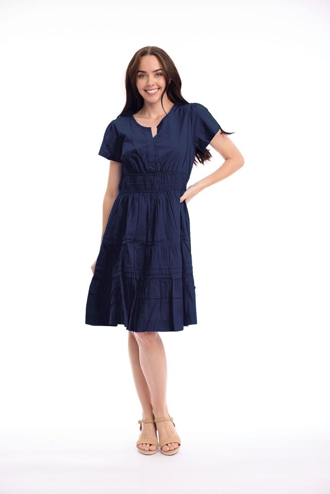 Load image into Gallery viewer, Orientique Womens Poplin Dress Short Ruched
