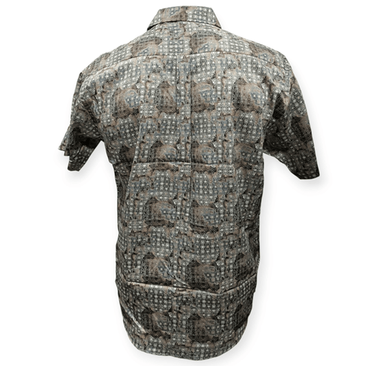 Cipollini Gold Mens Swiss Cotton Short Sleeve Shirt - Digital Gold