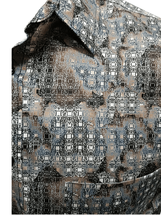 Cipollini Gold Mens Swiss Cotton Short Sleeve Shirt - Digital Gold