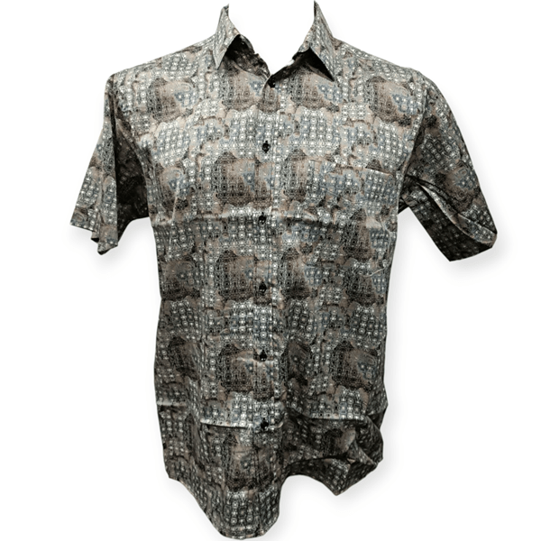 Load image into Gallery viewer, Cipollini Gold Mens Swiss Cotton Short Sleeve Shirt - Digital Gold
