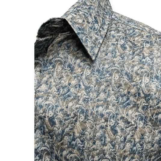 Cipollini Gold Mens Swiss Cotton Short Sleeve Shirt - Ocean