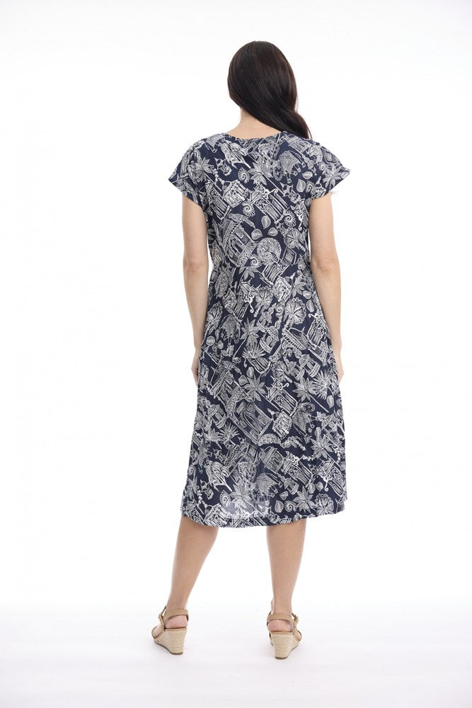 Load image into Gallery viewer, Orientique Womens Cassis Dress Bias Pockets
