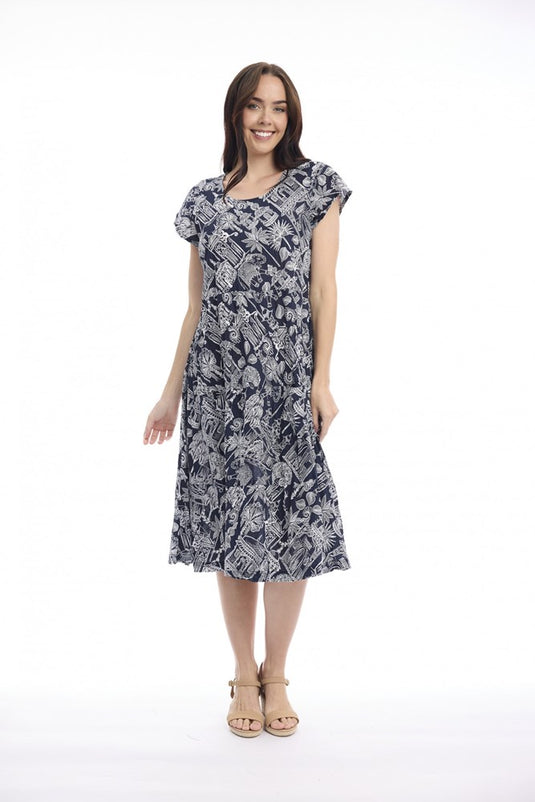 Orientique Womens Cassis Dress Bias Pockets