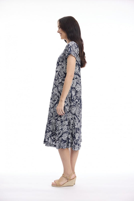 Orientique Womens Cassis Dress Bias Pockets