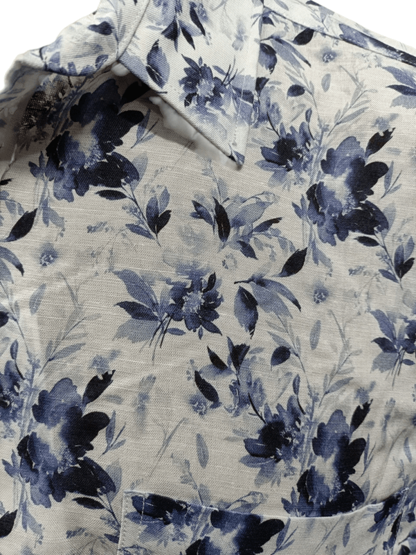 Load image into Gallery viewer, Cipollini Gold Mens Linen/Bamboo Short Sleeve Shirt - Floral Ink
