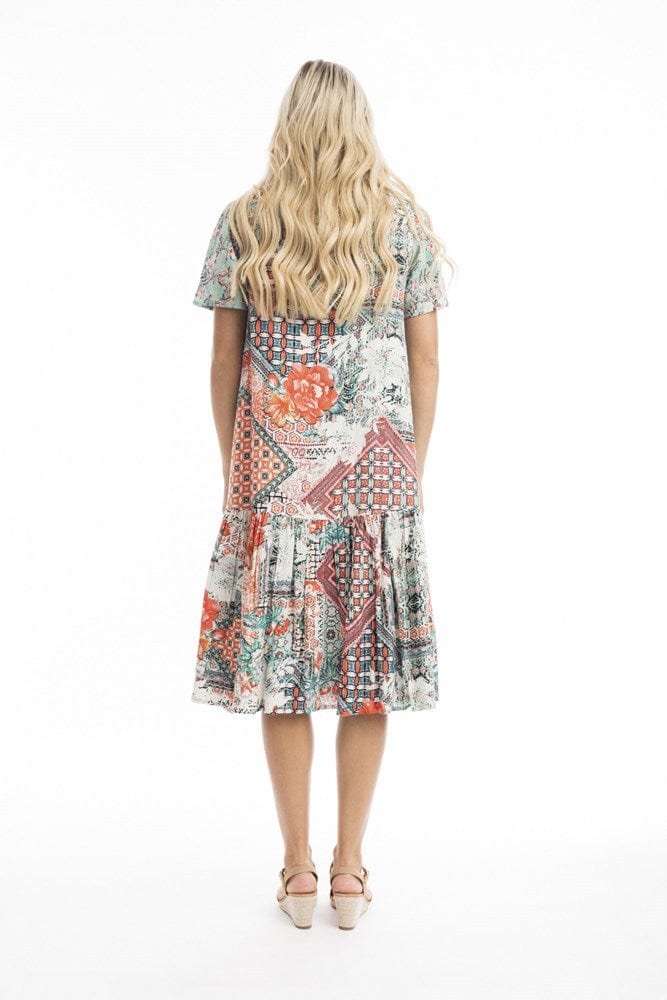 Load image into Gallery viewer, Orientique Womens Ishigaki Midi Patch Dress
