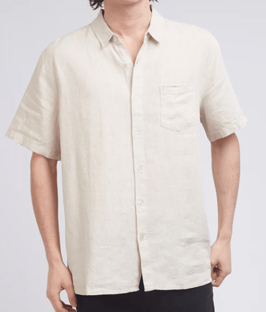 Silent Theory Mens Linen Short Sleeve Shirt