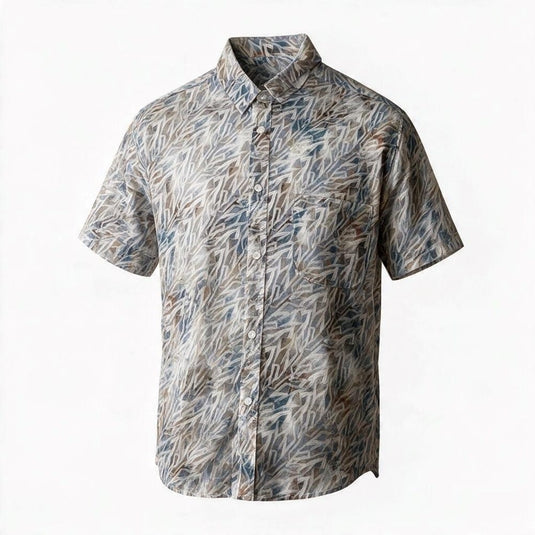 Cipollini Gold Mens Short Sleeve Swiss Cotton Shirt - Blue Multi