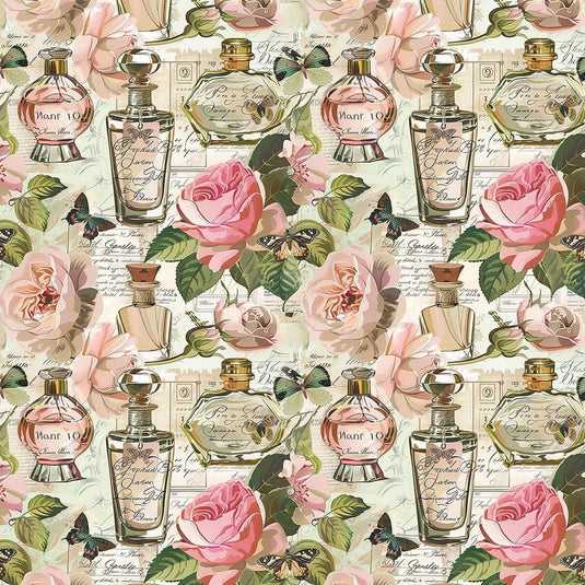 KK Fabrics Perfume and Flowers Floral Fragrance 4158K