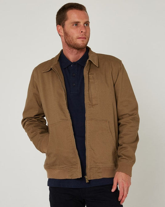 Pilbara Mens Sherpa Bomber Jacket - Whisky