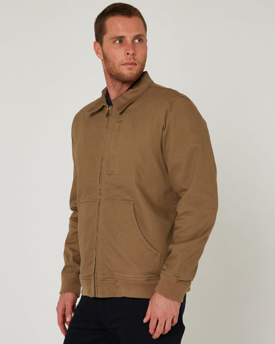 Pilbara Mens Sherpa Bomber Jacket - Whisky