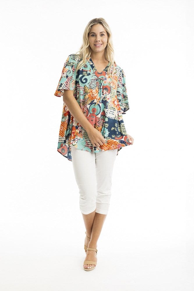 Load image into Gallery viewer, Orientique Womens Yakushima Oversize Top - Print
