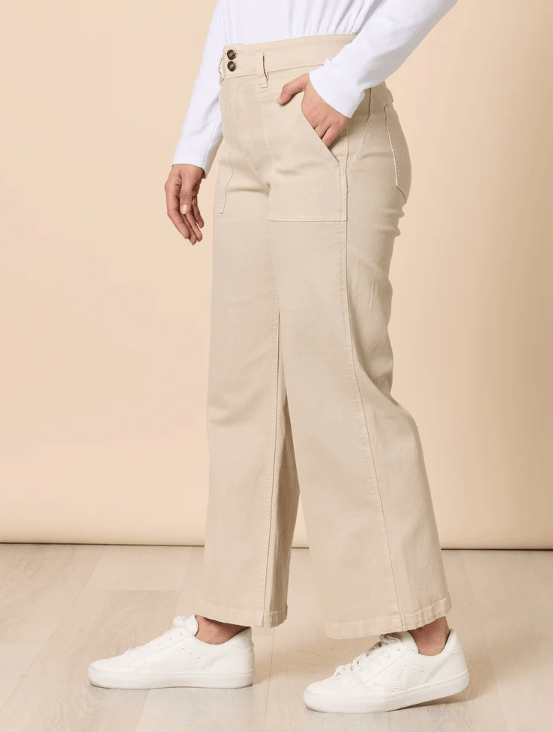 Load image into Gallery viewer, Gordon Smith Womens Hudson High Rise Wide Leg Jean - Natural
