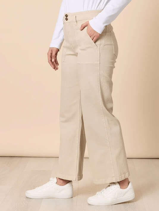 Gordon Smith Womens Hudson High Rise Wide Leg Jean - Natural