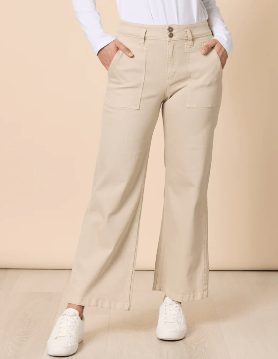 Load image into Gallery viewer, Gordon Smith Womens Hudson High Rise Wide Leg Jean - Natural
