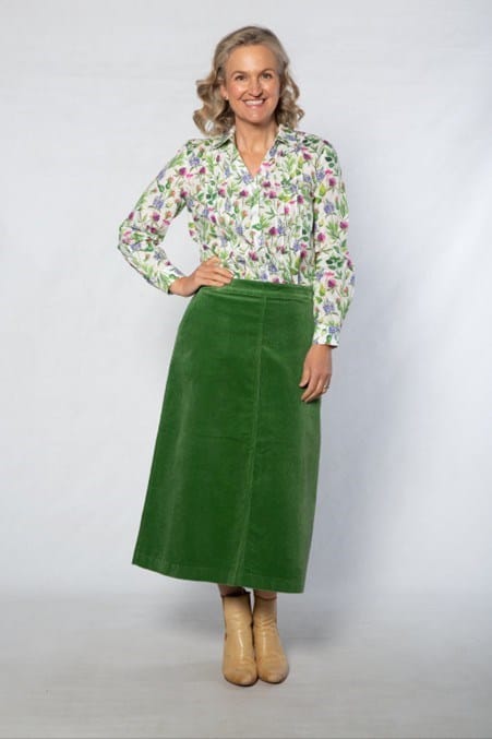 Load image into Gallery viewer, Equinox Womens A-line Mid Wale Corduroy Skirt
