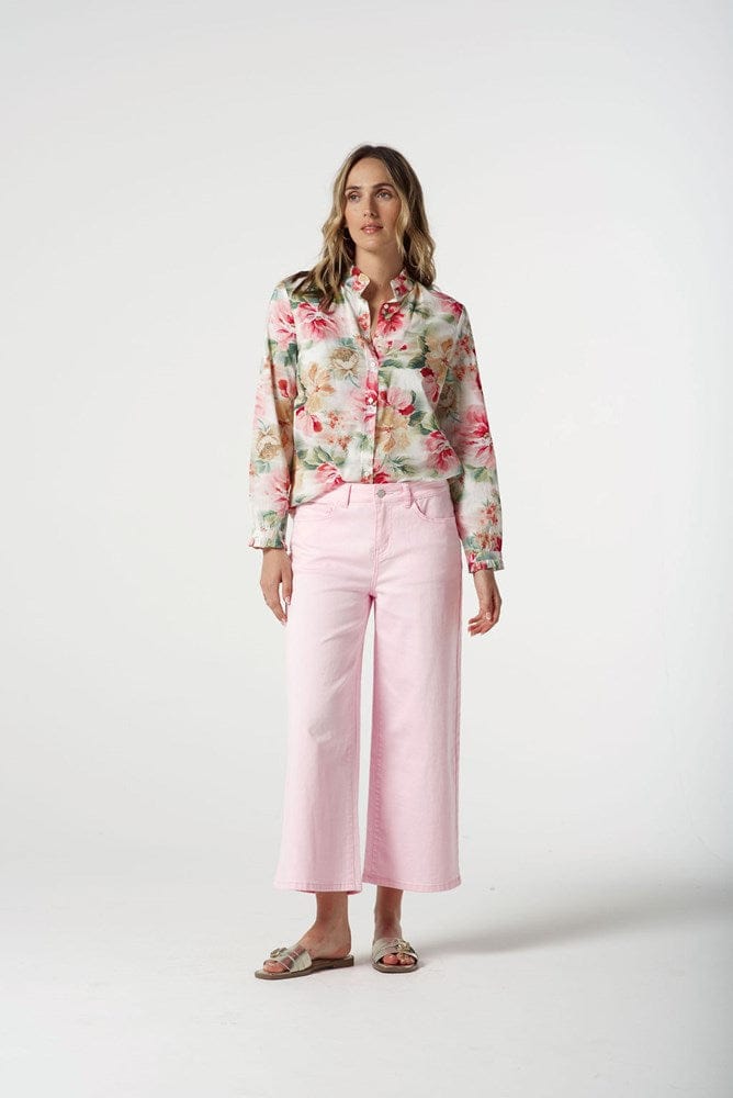 Load image into Gallery viewer, Goondiwindi Cotton Womens Floral Frill Collar Shirt

