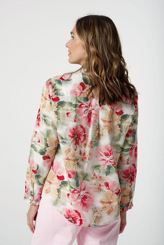 Goondiwindi Cotton Womens Floral Frill Collar Shirt