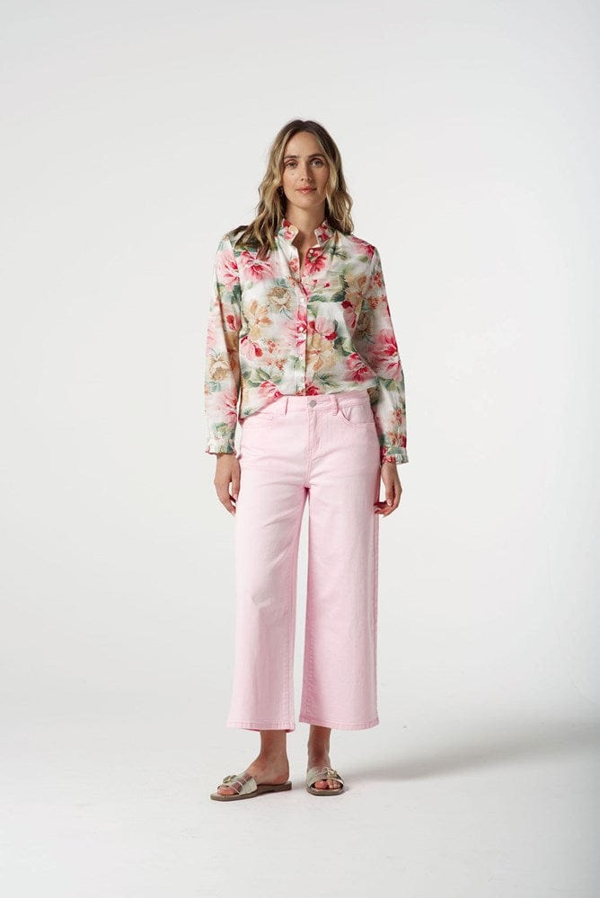 Load image into Gallery viewer, Goondiwindi Cotton Womens Floral Frill Collar Shirt
