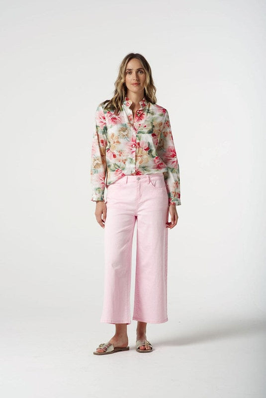 Goondiwindi Cotton Womens Floral Frill Collar Shirt