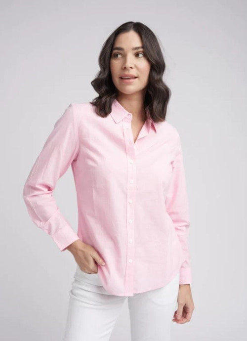 Goondiwindi Cotton Womens Pale Pink Stripe Pleated Shirt
