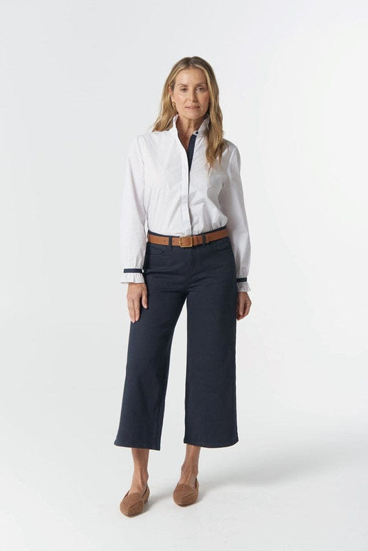 Goondiwindi Cotton Sky Frill Neck Shirt