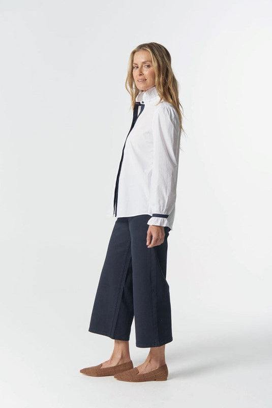 Goondiwindi Cotton Sky Frill Neck Shirt