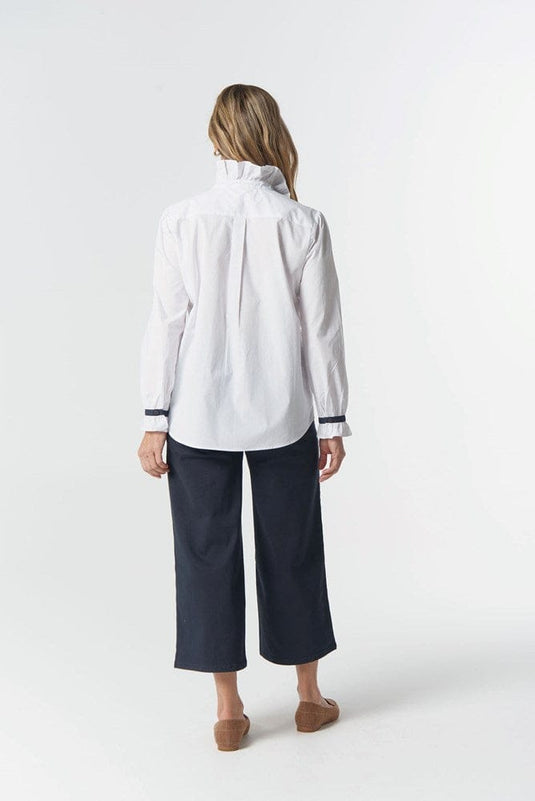 Goondiwindi Cotton Sky Frill Neck Shirt