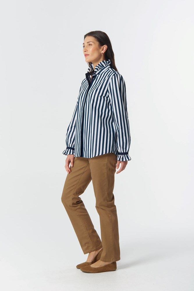 Load image into Gallery viewer, Goondiwindi Cotton Sky Frill Neck Shirt
