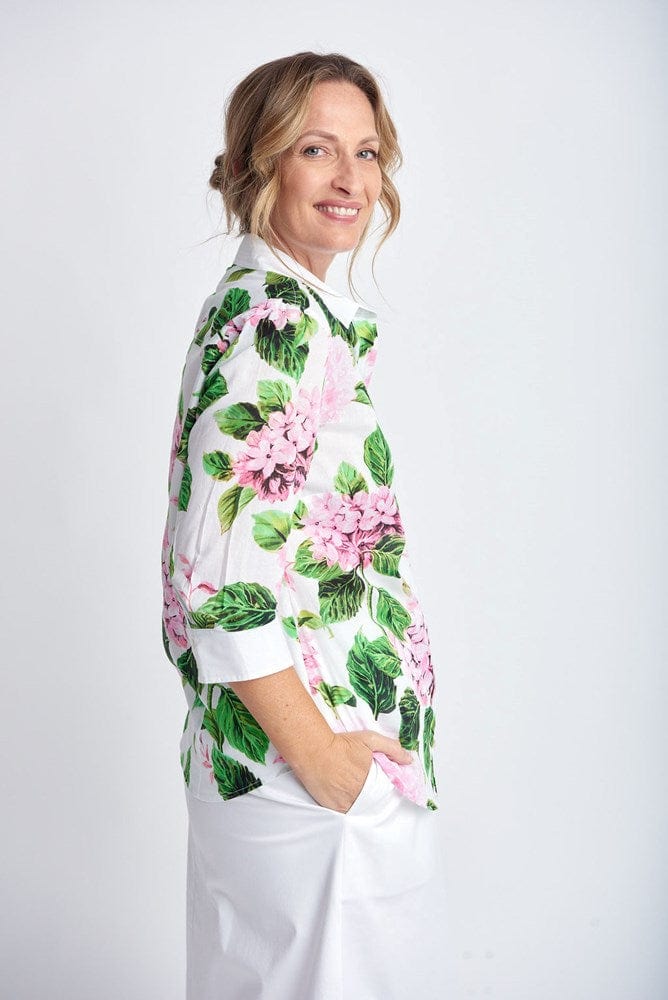 Load image into Gallery viewer, Goondiwindi Cotton Womens 3/4 Sleeve Hydrangea Print Shirt
