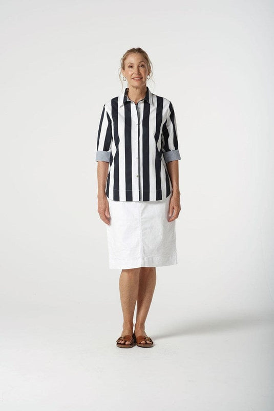 Goondiwindi Cotton Womens 3/4 Sleeve Thick Stripe Shirt