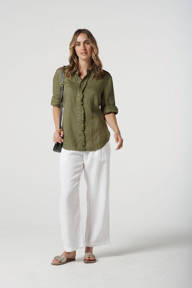 Load image into Gallery viewer, Goondiwindi Cotton Womens 3/4 Sleeve Frill Shirt
