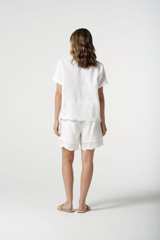 Goondiwindi Cotton Womens Oversized Embroidered Hemline Shirt