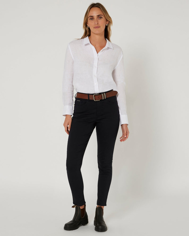 Load image into Gallery viewer, Pilbara Bella Cotton Stretch Capri Jeans - Ink Navy
