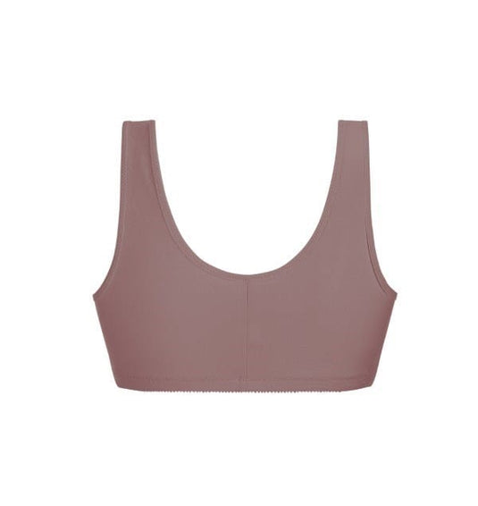Amoena Womens Frances Wire-Free Front Closure Bra - Dark Mauve