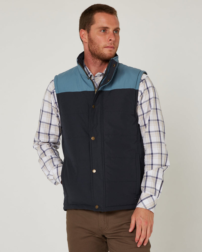 Load image into Gallery viewer, Pilbara Collection Mens Two-Tone Vest - Navy/Bluestone
