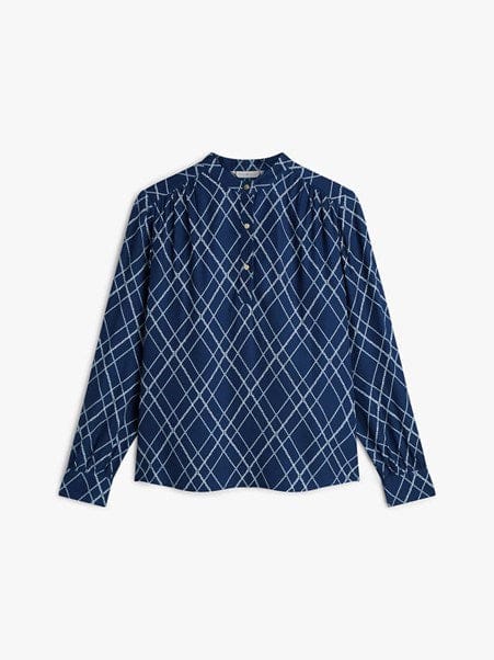 Load image into Gallery viewer, Tommy Hilfiger Womens Argle Print Navy Blouse
