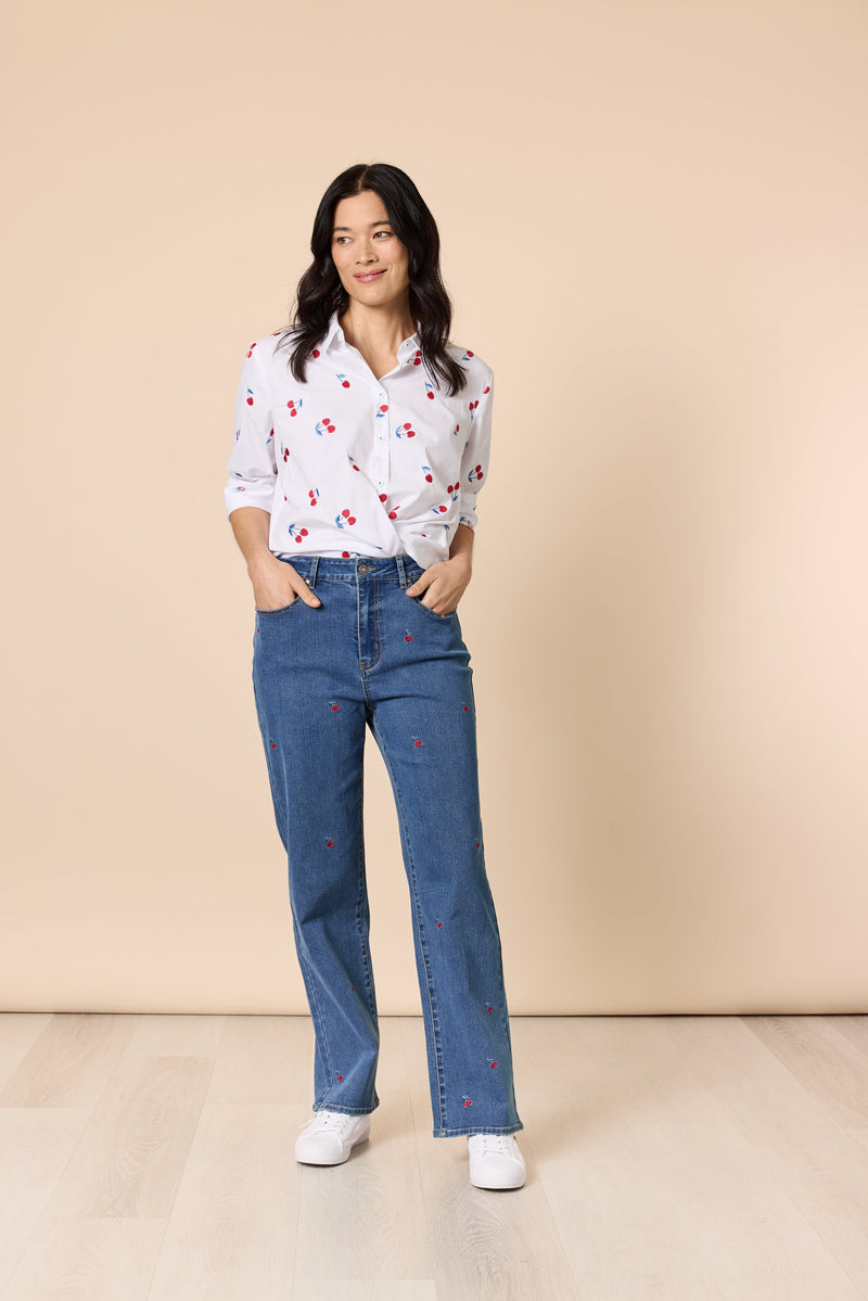 Load image into Gallery viewer, Gordon Smith Embroidered Cherry Shirt
