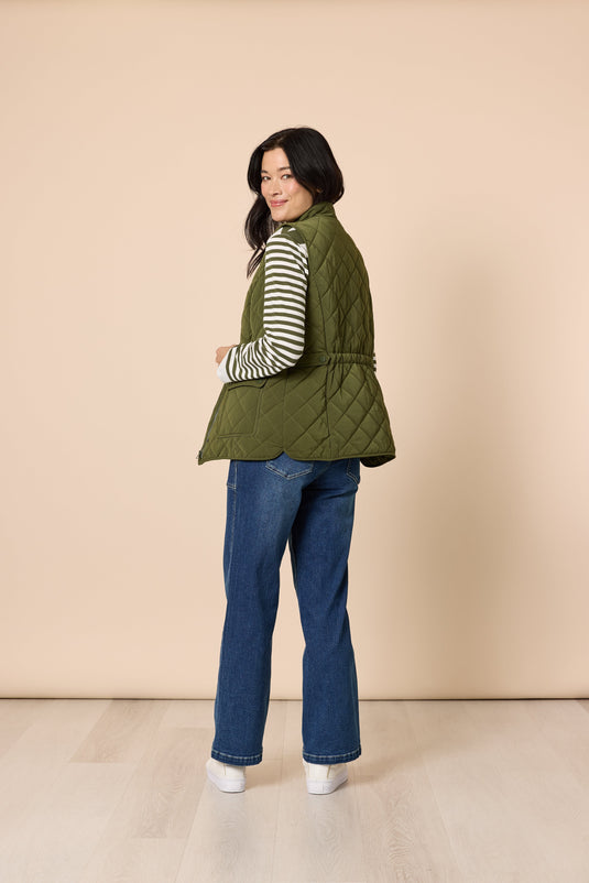 Gordon Smith Womens Hampton Quilted Vest - Khaki