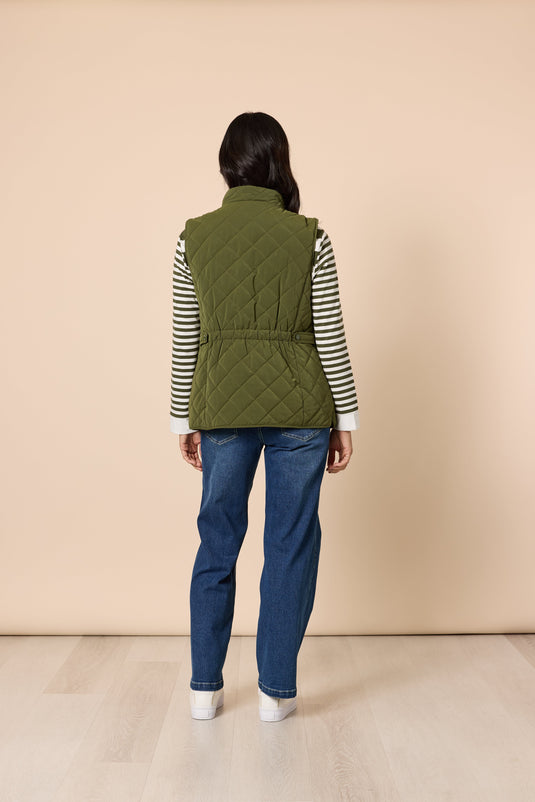 Gordon Smith Womens Hampton Quilted Vest - Khaki