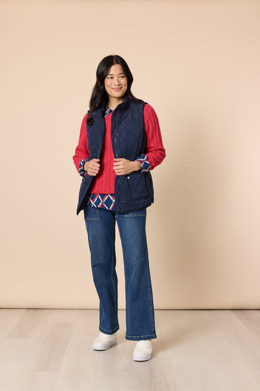 Gordon Smith Womens Hampton Quilted Vest - Navy